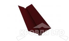 Планка ендовы верхней 105х40х105, Полиэстер RAL 3005 красное вино, толщина 0,45