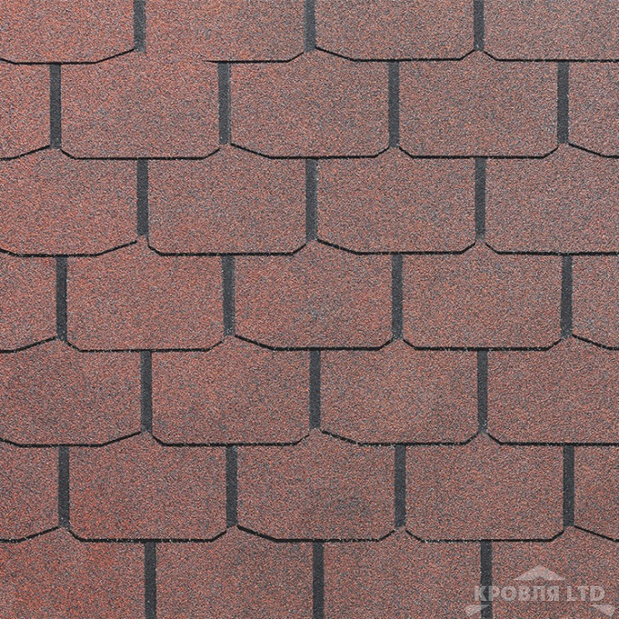 Гибкая черепица Дёке серия STANDARD коллекция Крона цвет Красный