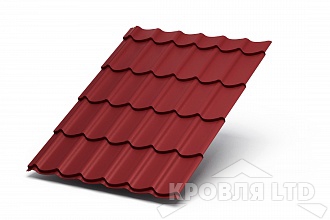 Металлочерепица Супермонтеррей, PURMAN RAL 3011 коричнево-красный, толщина 0,5
