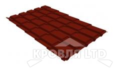 Металлочерепица Каскад, Полиэстер RAL 3009 оксидно-красный, толщина 0,45