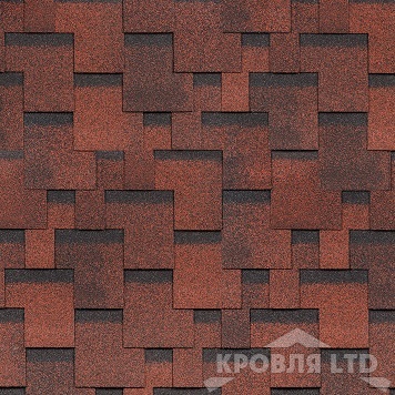 Гибкая черепица Шинглас серия Финская коллекция Аккорд цвет Красный