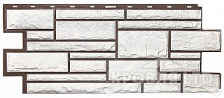 Фасадная панель ТЕХОСНАСТКА  Дикий камень  T- SIDING Белый